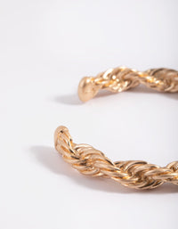 Worn Gold Rope Cuff Bangle Bracelet - link has visual effect only