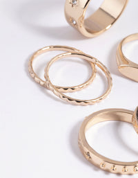 Gold Pearl Croissant Ring Stack Pack - link has visual effect only