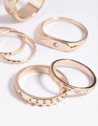 Gold Pearl Croissant Ring Stack Pack - link has visual effect only