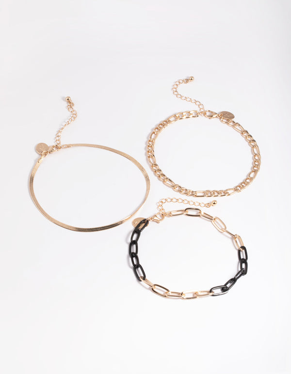 Black Chain Anklet Pack