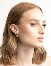 Gold Plated Cubic Zirconia Butterfly Earring Stack Pack - link has visual effect only