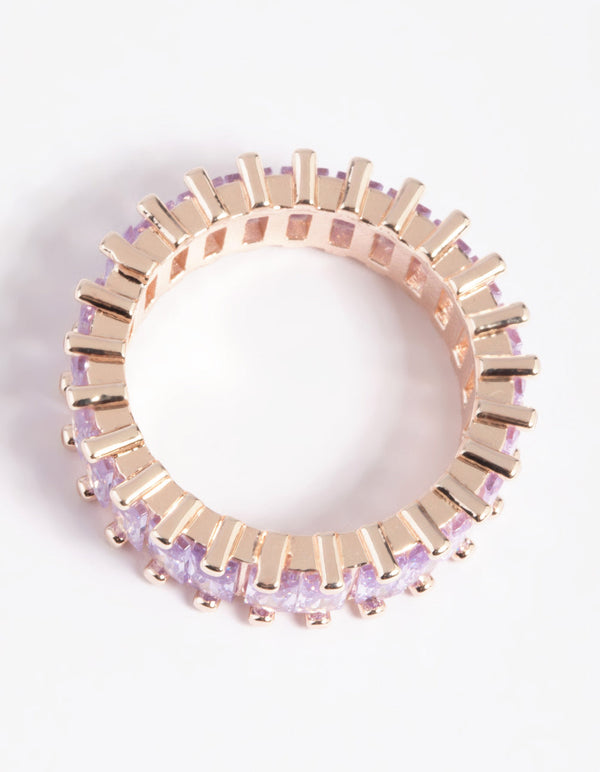 Rose Gold Lilac Cubic Zirconia Ring