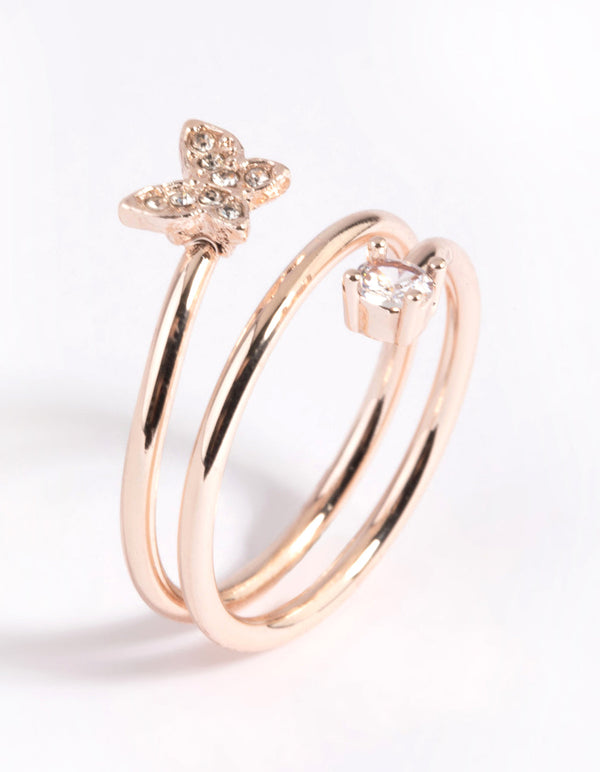 Rose Gold Butterfly Wrap Ring