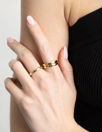 Gold Plated Triple Band Ring - link has visual effect only