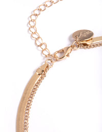 Gold Green Aventurine Heart Layered Necklace - link has visual effect only