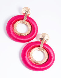 Fuchsia Statement Hoop Earrings - link has visual effect only