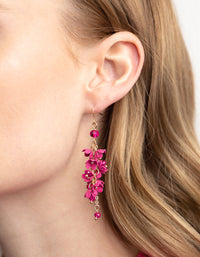Fuchsia Flower Cluster Drop Earrings - link has visual effect only