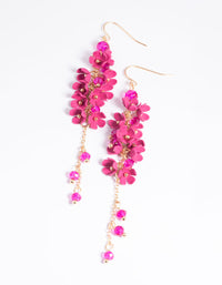 Fuchsia Flower Cluster Drop Earrings - link has visual effect only