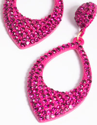 Fuchsia Diamante Drop Earrings - link has visual effect only