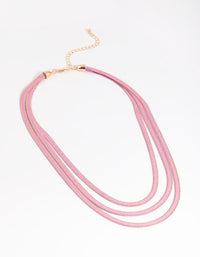 Matte Pink Layered Snake Chain Necklace - link has visual effect only