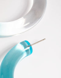 Blue Tube 62mm Hoop Earrings - link has visual effect only