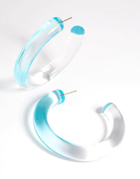 Blue Tube 62mm Hoop Earrings - link has visual effect only