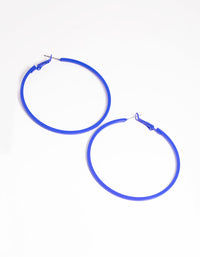 Matte Blue 60mm Hoop Earrings - link has visual effect only