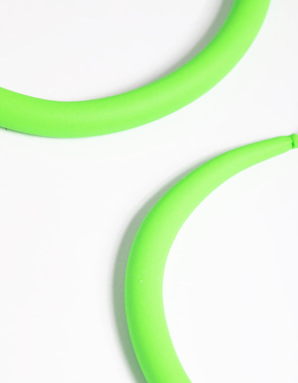 Matte Lime 50mm Hoop Earrings