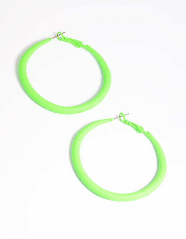 Matte Lime 50mm Hoop Earrings