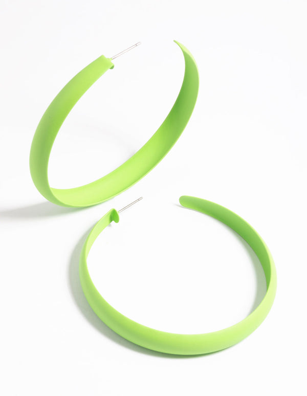 Matte Green 60mm Hoop Earrings