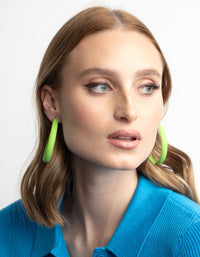 Matte Green 60mm Hoop Earrings - link has visual effect only