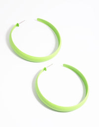 Matte Green 60mm Hoop Earrings - link has visual effect only