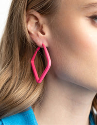 Matte Orange Squiggle Hoop Earrings - link has visual effect only