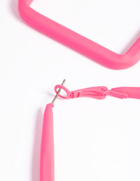 Matte Orange Squiggle Hoop Earrings - link has visual effect only
