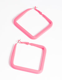 Matte Orange Squiggle Hoop Earrings - link has visual effect only