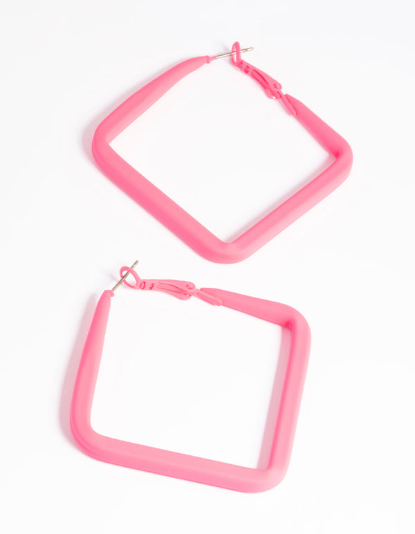 Matte Orange Squiggle Hoop Earrings