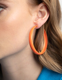 Glossy Orange 60mm Hoop Earrings - link has visual effect only