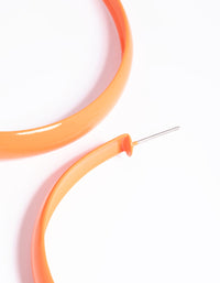 Glossy Orange 60mm Hoop Earrings - link has visual effect only