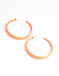 Glossy Orange 60mm Hoop Earrings - link has visual effect only