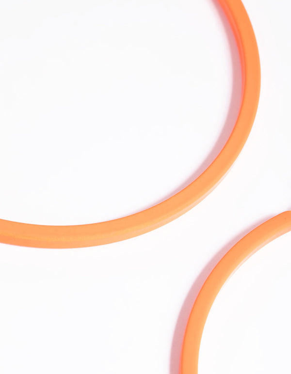 Matte Orange 60mm Hoop Earrings
