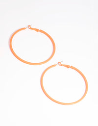 Matte Orange 60mm Hoop Earrings - link has visual effect only