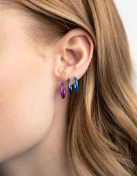 Metallic Blue Ombre Hoop Earring Pack - link has visual effect only