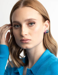 Metallic Blue Ombre Hoop Earring Pack - link has visual effect only
