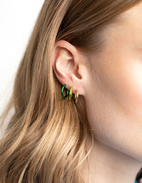 Metallic Green Ombre Hoop Earring Pack - link has visual effect only