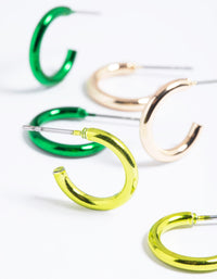 Metallic Green Ombre Hoop Earring Pack - link has visual effect only
