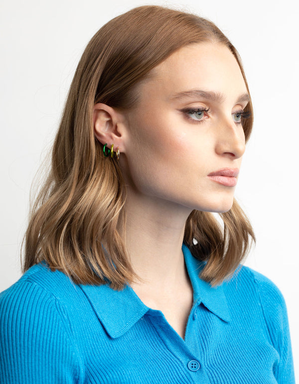 Metallic Green Ombre Hoop Earring Pack