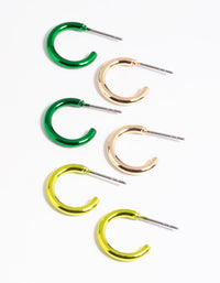 Metallic Green Ombre Hoop Earring Pack - link has visual effect only