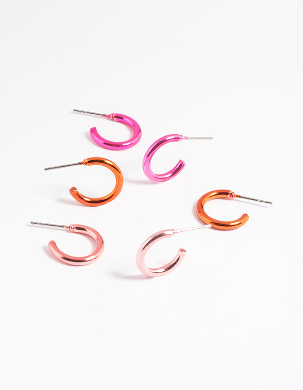 Metallic Pink Ombre Hoop Earring Pack