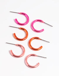 Metallic Pink Ombre Hoop Earring Pack - link has visual effect only