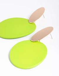 Green Oval Disc Drop Earrings - link has visual effect only