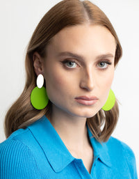 Green Oval Disc Drop Earrings - link has visual effect only