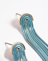 Blue Waterfall Chain Drop Earrings - link has visual effect only