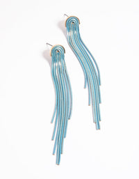 Blue Waterfall Chain Drop Earrings - link has visual effect only