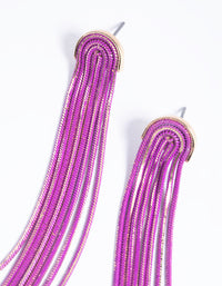 Purple Waterfall Chain Drop Earrings - link has visual effect only
