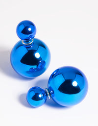 Metallic Blue Sandwhich Stud Earrings - link has visual effect only