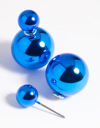 Metallic Blue Sandwhich Stud Earrings - link has visual effect only