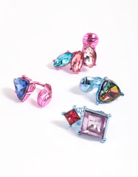 Rainbow Diamante Earring Stack Pack - link has visual effect only