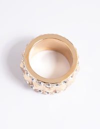 Gold Stud and Diamante Band Ring - link has visual effect only