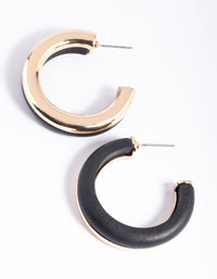 Black Half Clear Hoop Earrings - link has visual effect only