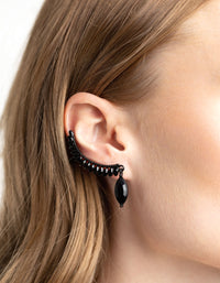 Matte Black Marquise Cuff Earrings - link has visual effect only